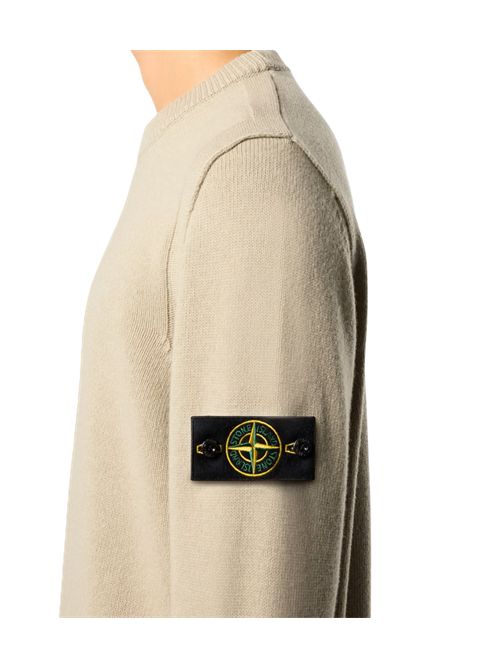 Maglione girocollo vestibilità regular con finiture a costine Stone Island | L2S15 5100072 S00A3V0095 SAND